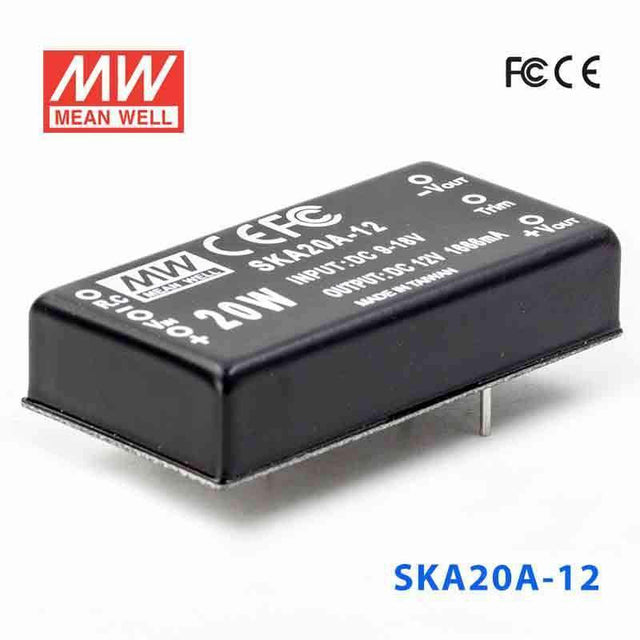 Mean Well SKA20A-12 DC-DC Converter - 20W - 9~18V in 12V out