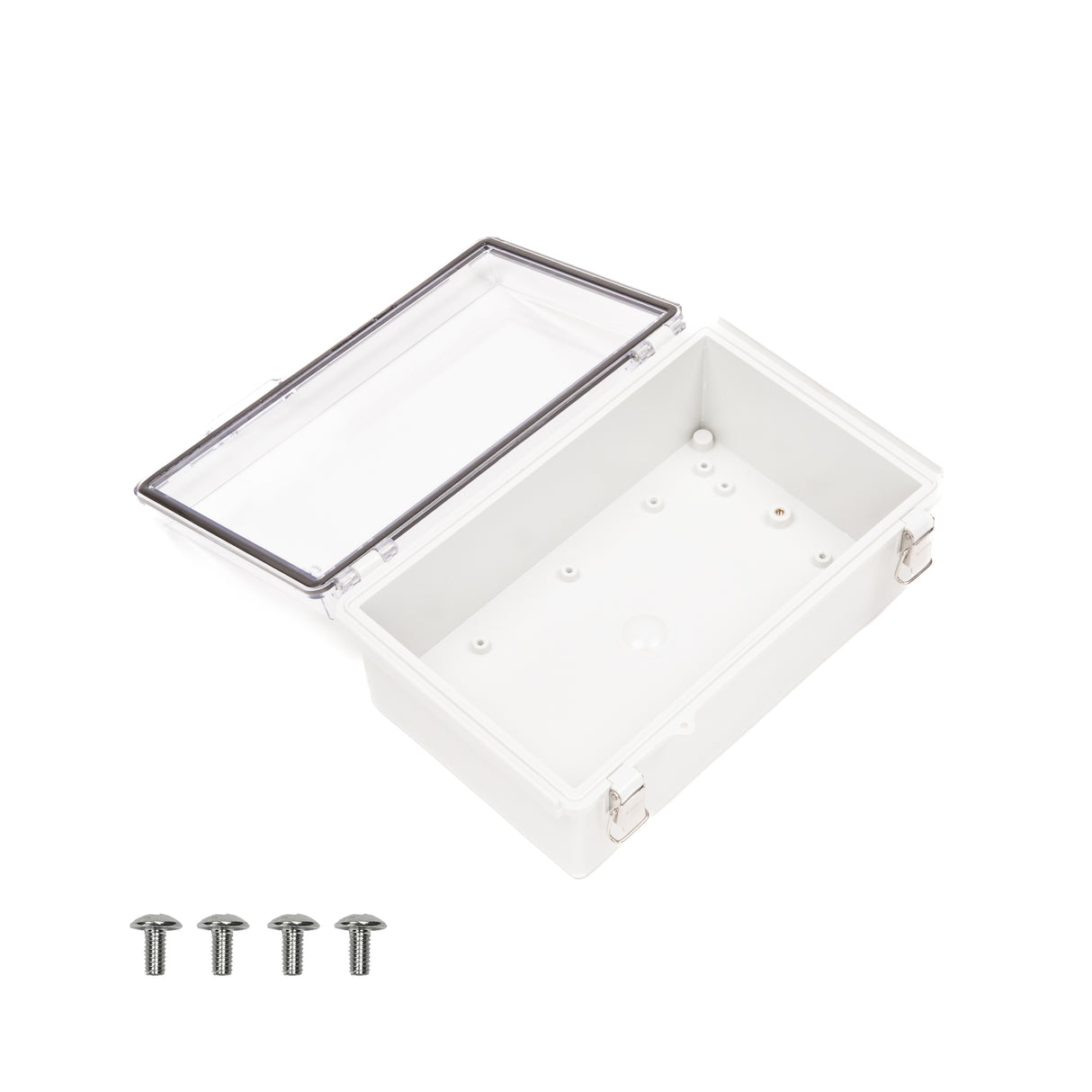 Boxco P-Series 6.69 x 10.63 x 4.33 Inches(170 x 270 x 110mm) Plastic Enclosure, IP67, IK08, PC, Transparent Cover, Molded Hinge and Latch Type - PHOTO 3