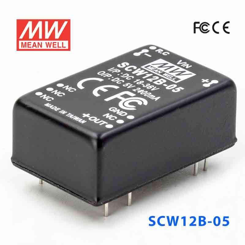 Mean Well SCW12B-05 DC-DC Converter - 12W 18~36V DC in 5V out