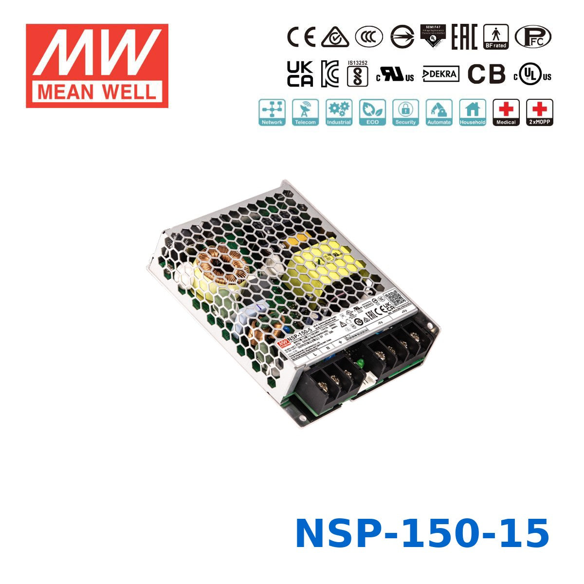 Mean Well 150W High Reliable Multi-Industries Power Supply 15V 10A