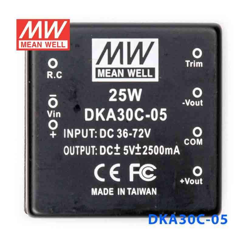 Mean Well DKA30C-05 DC-DC Converter - 25W - 36~72V in ±5V out - PHOTO 2