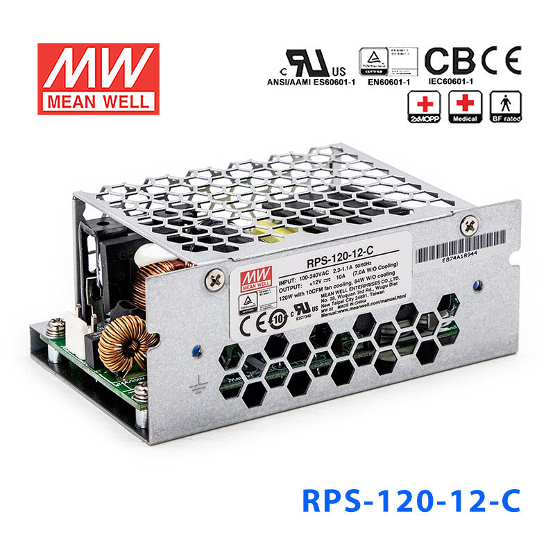 Mean Well RPS-120-12-C Green Power Supply 120W 12V 10A - Medical Power Supply