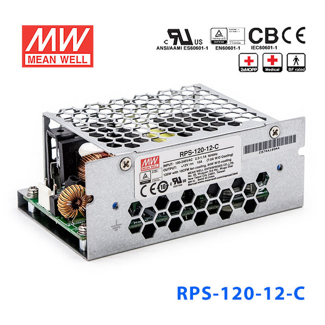 Mean Well RPS-120-12C Green Power Supply W 12V 10A - Medical Power Supply