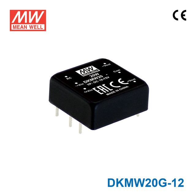 Mean Well DKMW20G-12 DC-DC Converter - 20W - 18~75V in ±12V out 830mA