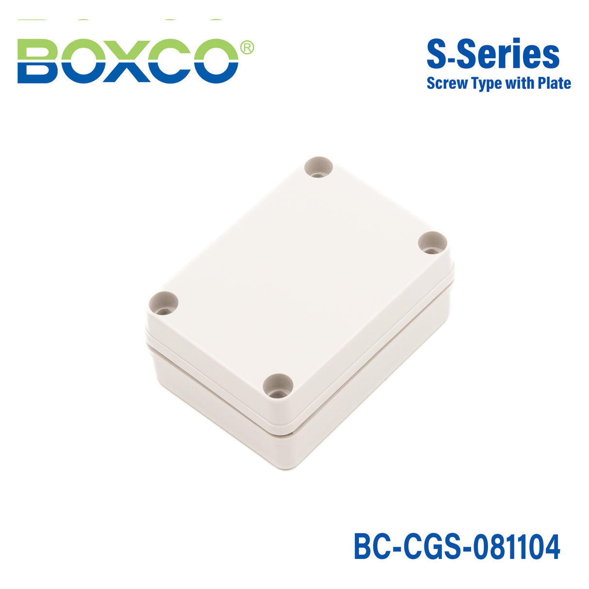 Boxco S-Series 3.15 x 4.33 x 1.77 Inches(80x110x45mm) Plastic Enclosure, IP67, IK08, PC, Grey Cover, Screw Type