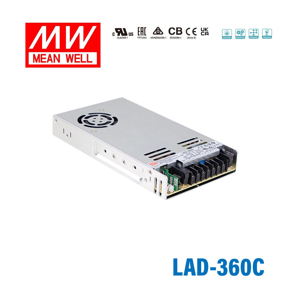 Mean Well LAD-360C Security/Fire Alarm PSU with Battery Charger/UPS, 360W, 41.5V, TTL Signal 7.14A