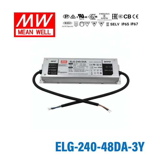 Mean Well ELG-240-48DA-3Y Power Supply 240W 48V 3-wire Input - DALI