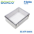 Boxco P-Series 11.81 x 15.75 x 5.91 Inches(300 x 400 x 150mm) Plastic Enclosure, IP67, IK08, ABS, Transparent Cover, Molded Hinge and Latch Type