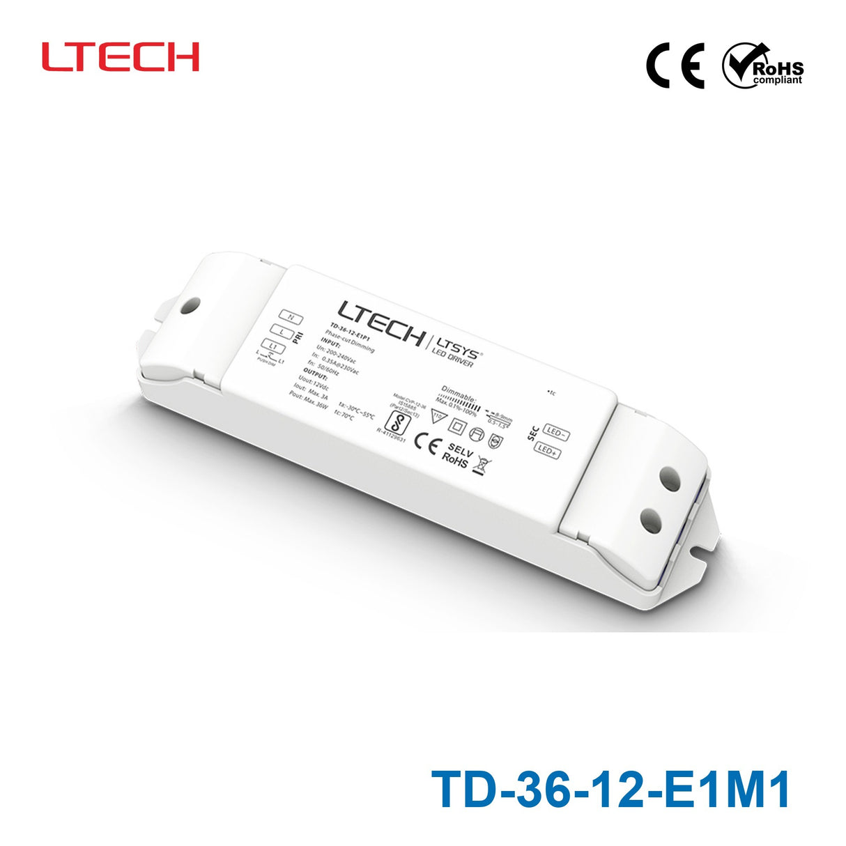 LTECH TD-36-12-E1M1 150W 12VDC CV Triac Driver