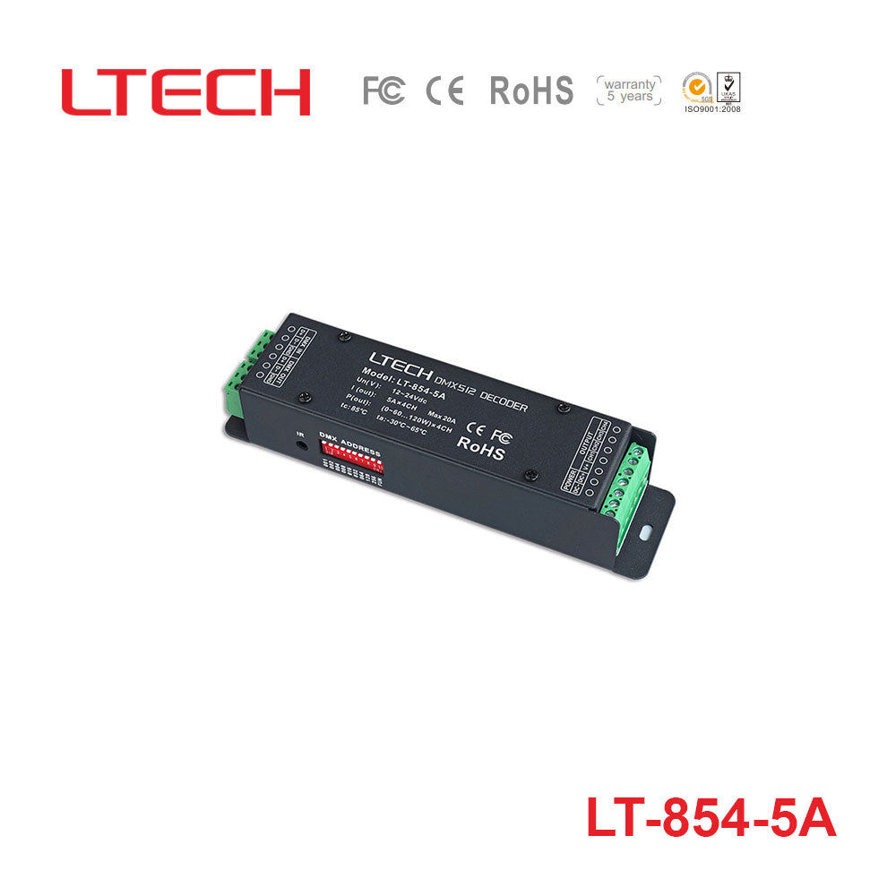 Ltech LT-854-5A Constant Voltage Decoder - DMX/RDM
