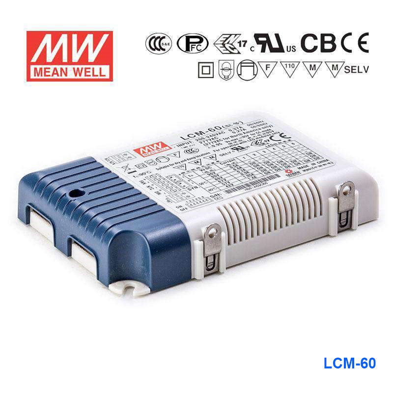Mean Well LCM-60 AC-DC Multi-Stage LED driver Constant Current