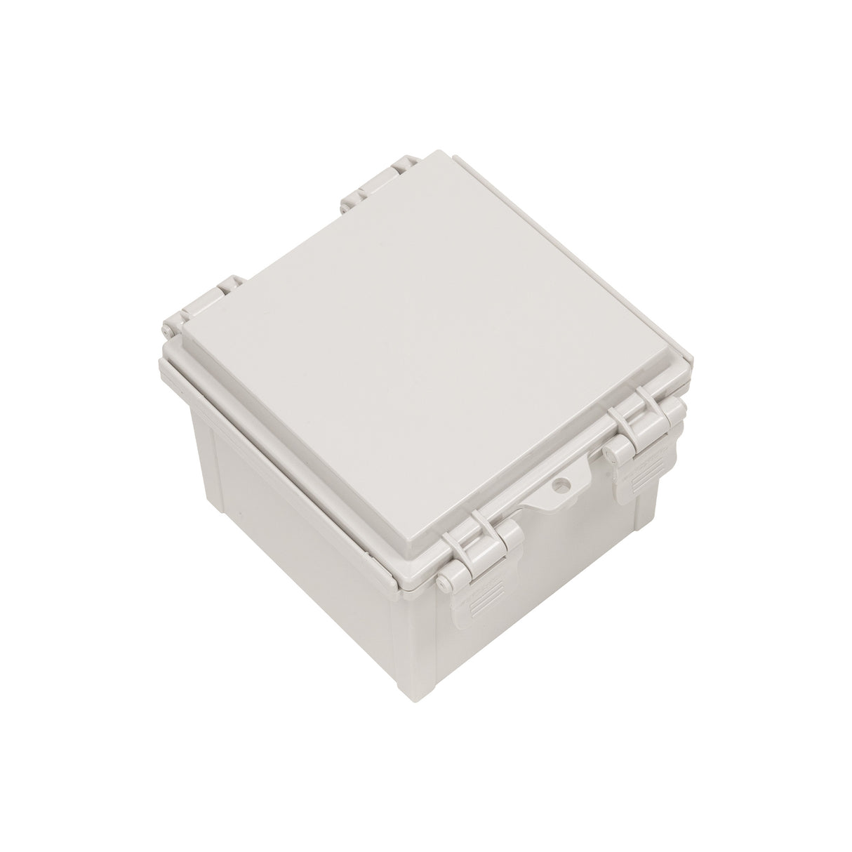 Boxco Q-Series 5.91 x 5.91 x 4.72 Inches(150 x 150 x 120mm) Plastic Enclosure, IP67, IK08, ABS, Grey Cover, Hinge Type with Plate - PHOTO 1