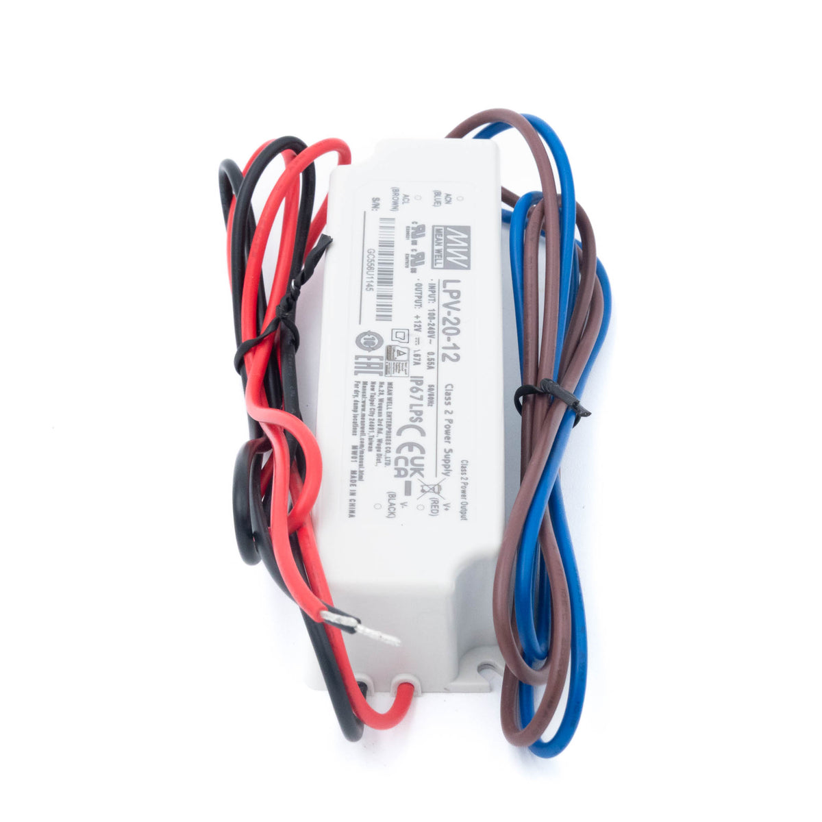 Mean Well LPV-20-12 LED Driver — 20W 12V 1.67A IP67 Waterproof - PHOTO 2