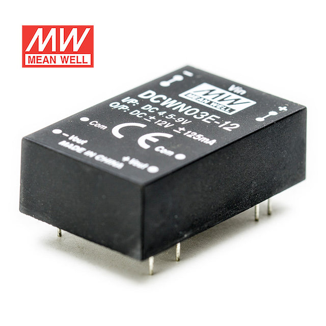 Mean Well DCWN03E-12 DC-DC Converter - 3W 4.5~9V DC in 12V out