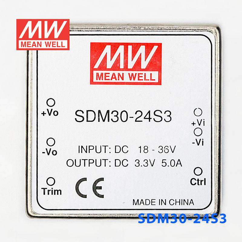 Mean Well SDM30-24S3 DC-DC Converter - 16.5W - 18~36V in 3.3V out - PHOTO 2