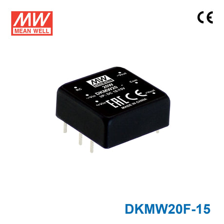 Mean Well DKMW20F-15 DC-DC Converter - 20W - 9~36V in ±15V out 660mA