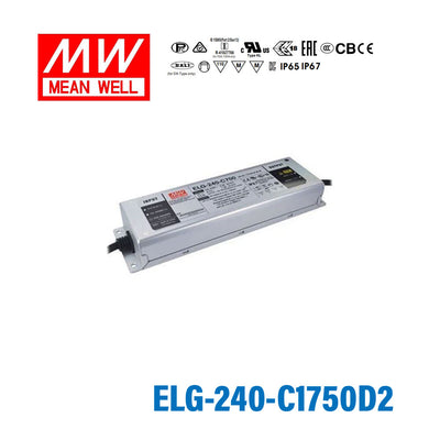 Mean Well ELG-240-C1750D2 AC-DC Single output LED Driver (CC) with PFC