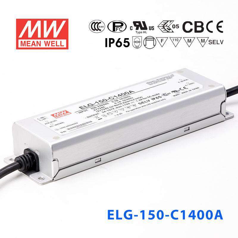 Mean Well ELG-150-C1400A Power Supply 150W 1400mA - Adjustable