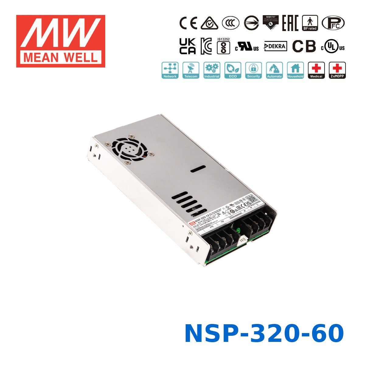 Mean Well 324W High Reliable Multi-Industries Power Supply 60V 5.4A