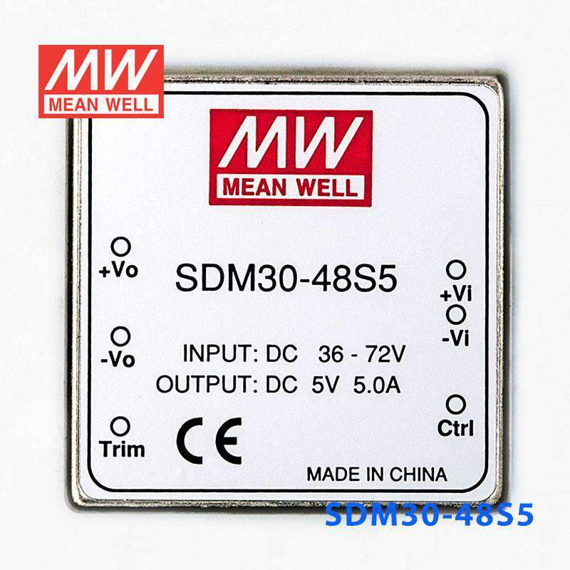 Mean Well SDM30-48S5 DC-DC Converter - 25W - 36~72V in 5V out - PHOTO 2