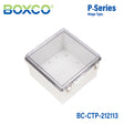 Boxco P-Series 8.27 x 8.27 x 5.12 Inches(210 x 210 x 130mm) Plastic Enclosure, IP67, IK08, PC, Transparent Cover, Molded Hinge and Latch Type