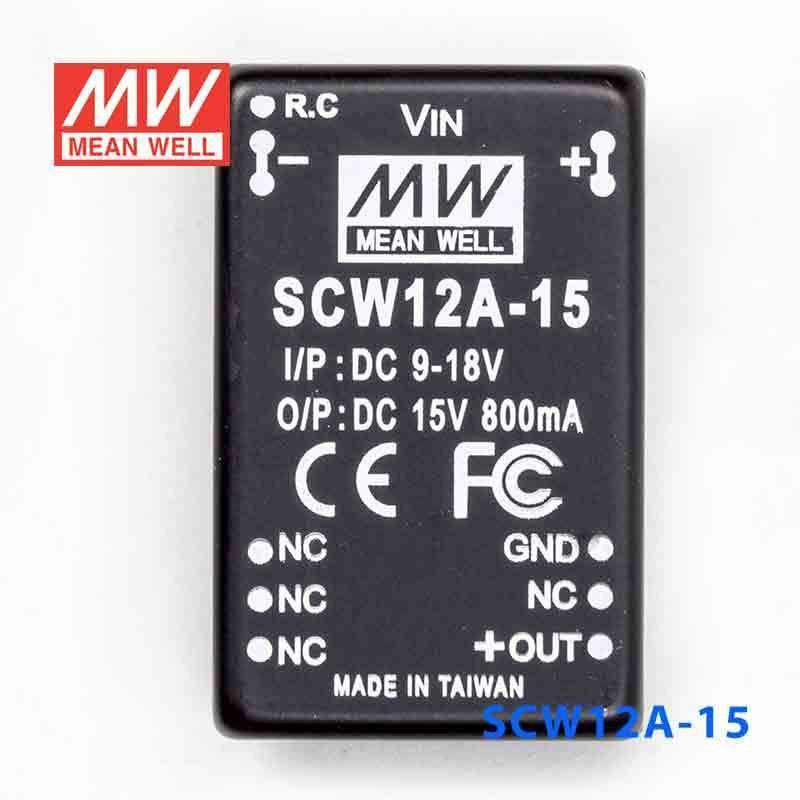 Mean Well SCW12A-15 DC-DC Converter - 12W 9~18V DC in 15V out - PHOTO 2