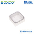 Boxco M-Series 5.12 x 5.12 x 2.36 Inches(130 x 130 x 60mm) Plastic Enclosure, IP67, IK08, ABS, Transparent Cover, Screw Type