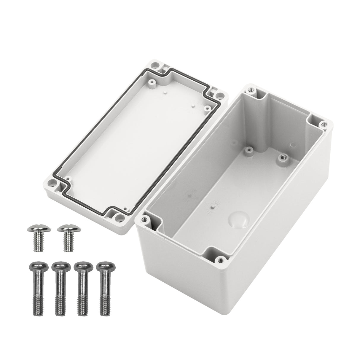 Boxco S-Series 3.15 x 6.3 x 3.35 Inches(80x160x85mm) Plastic Enclosure, IP67, IK08, PC, Grey Cover, Screw Type - PHOTO 3