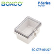 Boxco P-Series 3.54 x 4.72 x 2.76 Inches(90 x 120 x 70mm) Plastic Enclosure, IP67, IK08, PC, Transparent Cover, Molded Hinge and Latch Type