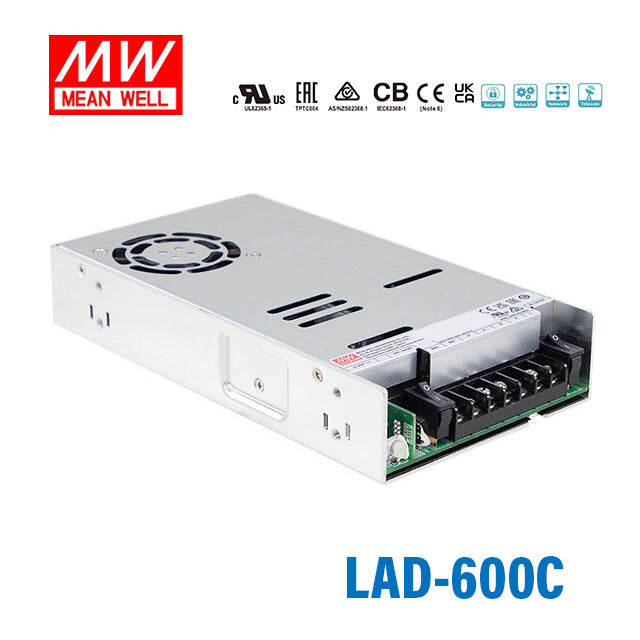 Mean Well LAD-600C Security/Fire Alarm PSU with Battery Charger/UPS, 600W, 41.5V, TTL Signal 11.45A