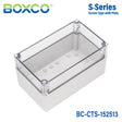 Boxco S-Series 5.91 x 9.84 x 5.12 Inches(150x250x130mm) Plastic Enclosure, IP67, IK08, PC, Transparent Cover, Screw Type