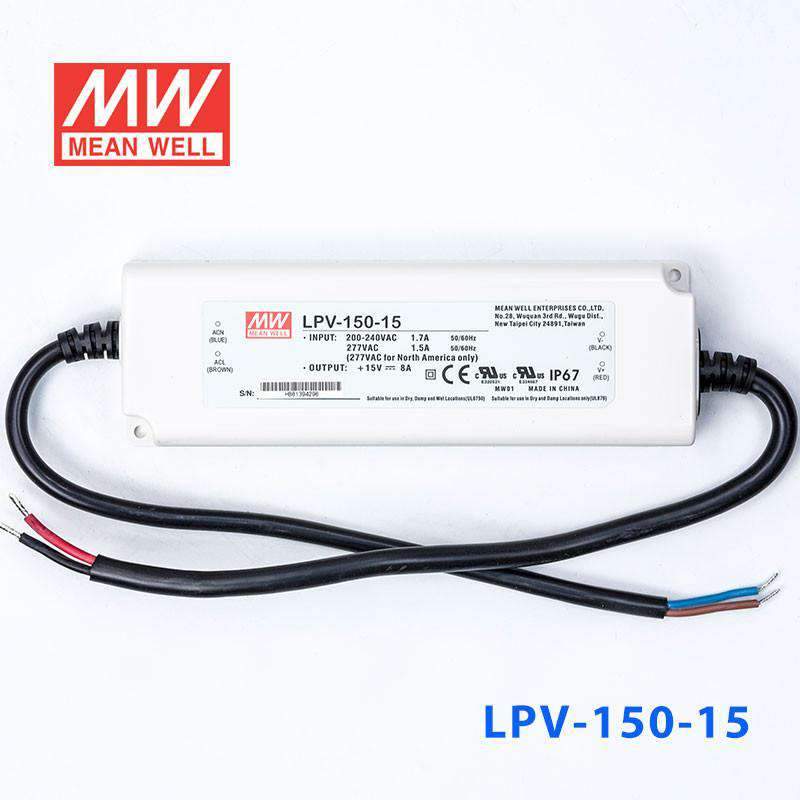 Mean Well LPV-150-15 AC-DC Single output LED Driver Constant Voltage 15Vdc 8A - PHOTO 2