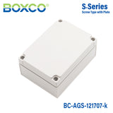 Boxco S-Series 4.92 x 6.89 x 2.95 Inches(125 x 175 x 75mm) Plastic Enclosure, IP67, IK08, ABS, Grey Cover, Screw Type