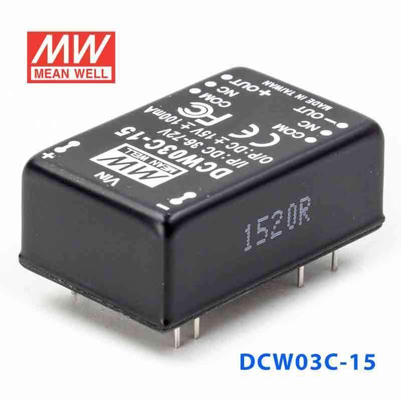 Mean Well DCW03C-15 DC-DC Converter - 3W - 36~72V in ±15V out - PHOTO 1