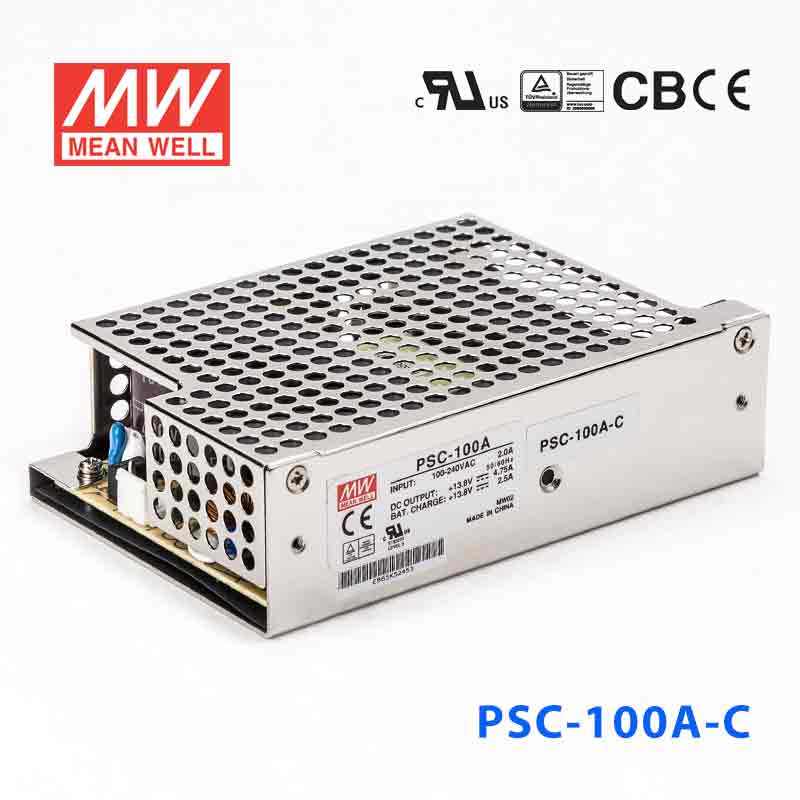 Mean Well PSC-100A-C Battery Chargers 100.05W 13.8V 4.75A - PFC