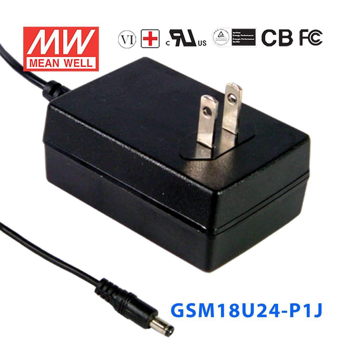 Mean Well GSM18U24-P1J Power Supply 18W 24V 750mA
