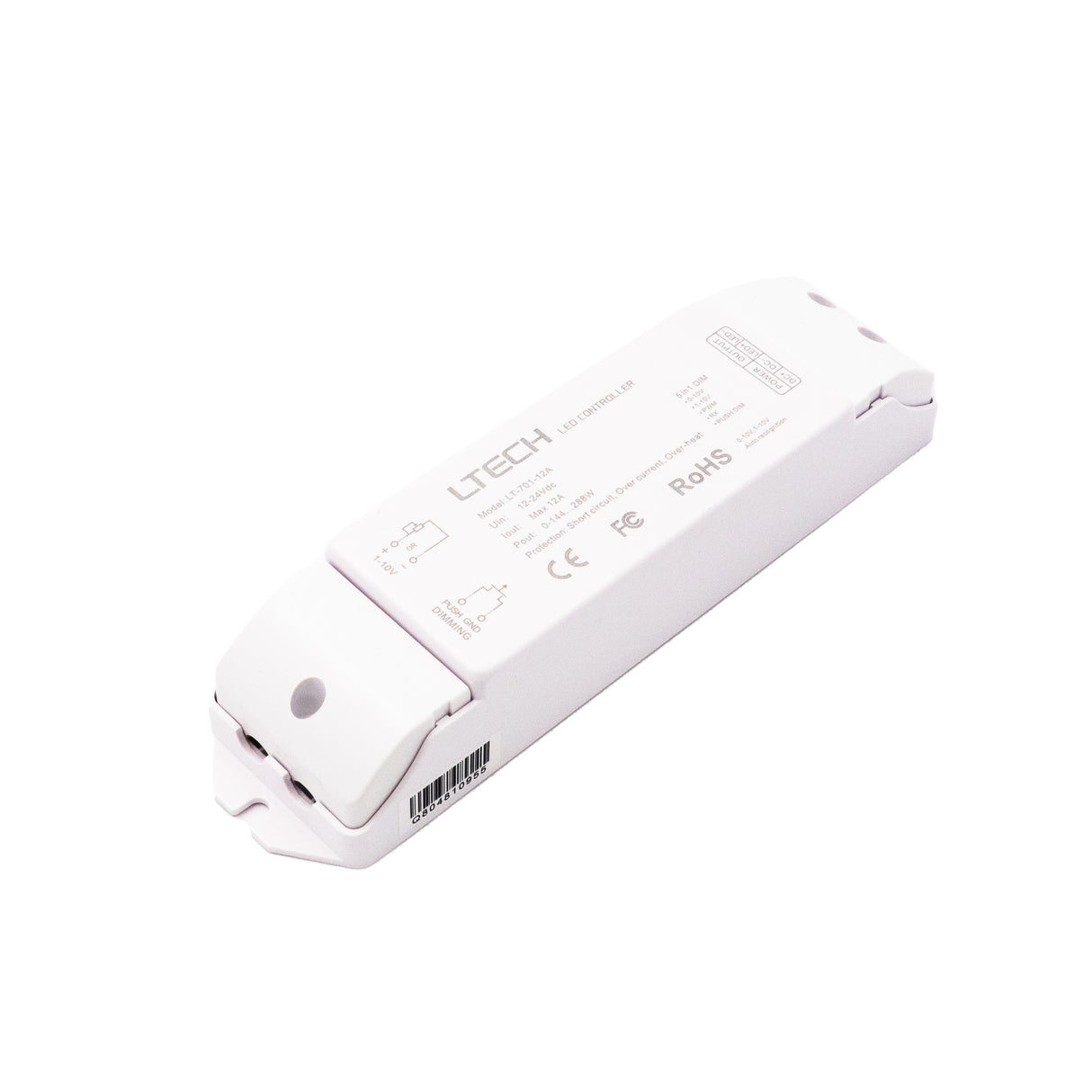 Ltech LT-701-12A Constant Voltage Controller - 0-10V/Push Dimmable