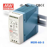 Mean Well MDR-60-5 Single Output Industrial Power Supply 60W 5V - DIN Rail