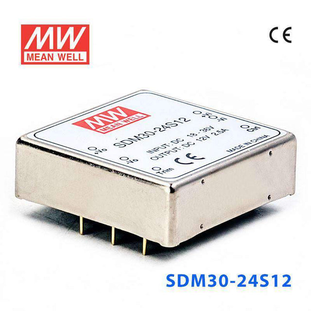 Mean Well SDM30-24S12 DC-DC Converter - 30W - 18~36V in 12V out 2.5A
