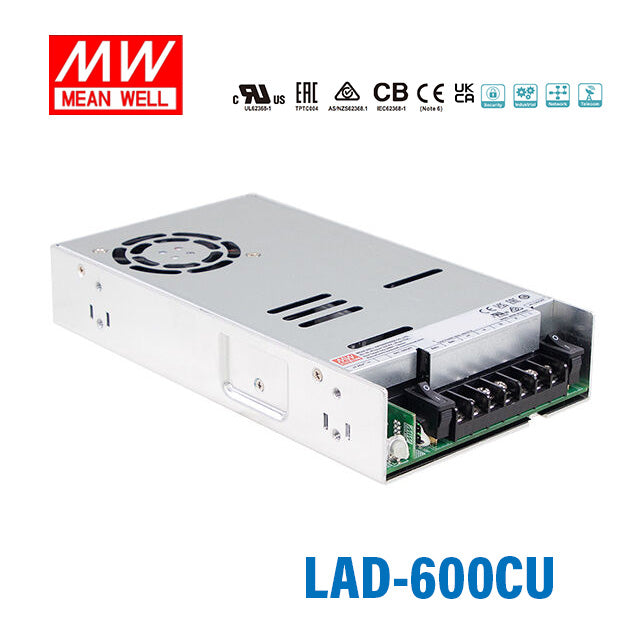 Mean Well LAD-600CU Security/Fire Alarm PSU with Battery Charger/UPS, 600W, 41.5V, UART Signal
