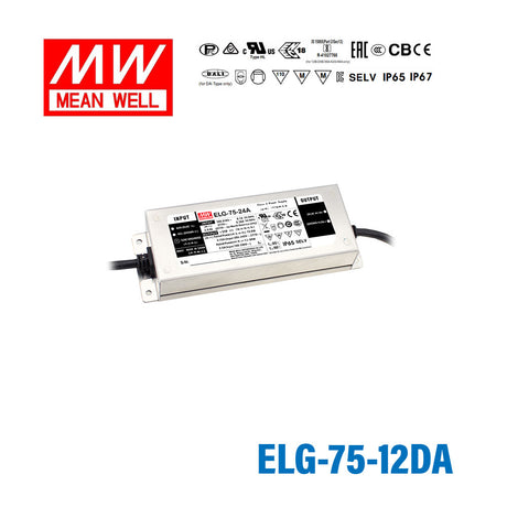 Mean Well ELG-75-12DA Power Supply 60W 12V - DALI 5A