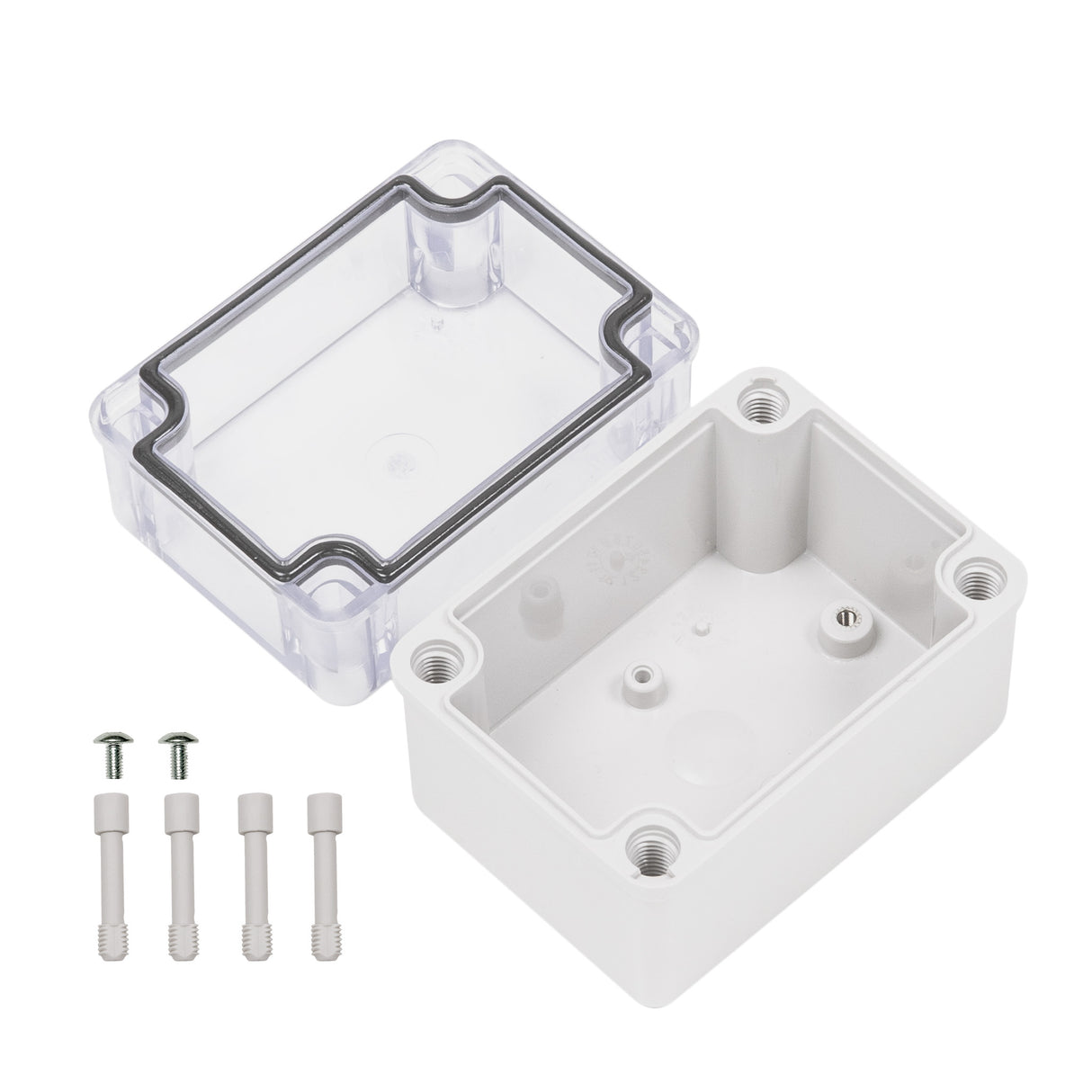 Boxco S-Series 3.15 x 4.33 x 2.76 Inches(80x110x70mm) Plastic Enclosure, IP67, IK08, ABS, Transparent Cover, Screw Type - PHOTO 2