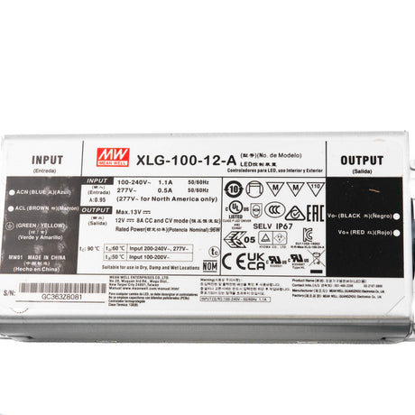 Mean Well XLG-100-12-A Power Supply 100W 12V - Adjustable 8A - PHOTO 1