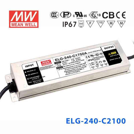 Mean Well ELG-240-C2100B Power Supply 240W 2100mA - Dimmable