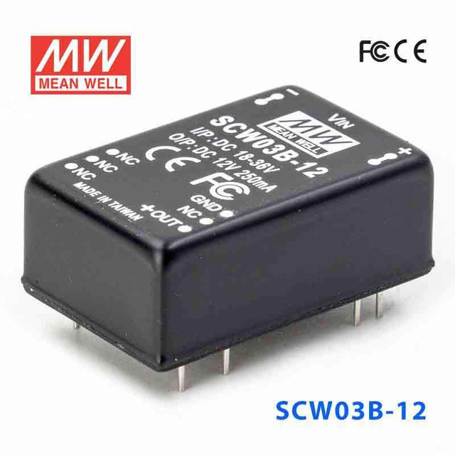 Mean Well SCW03B-12 DC-DC Converter - 3W 18~36V DC in 12V out