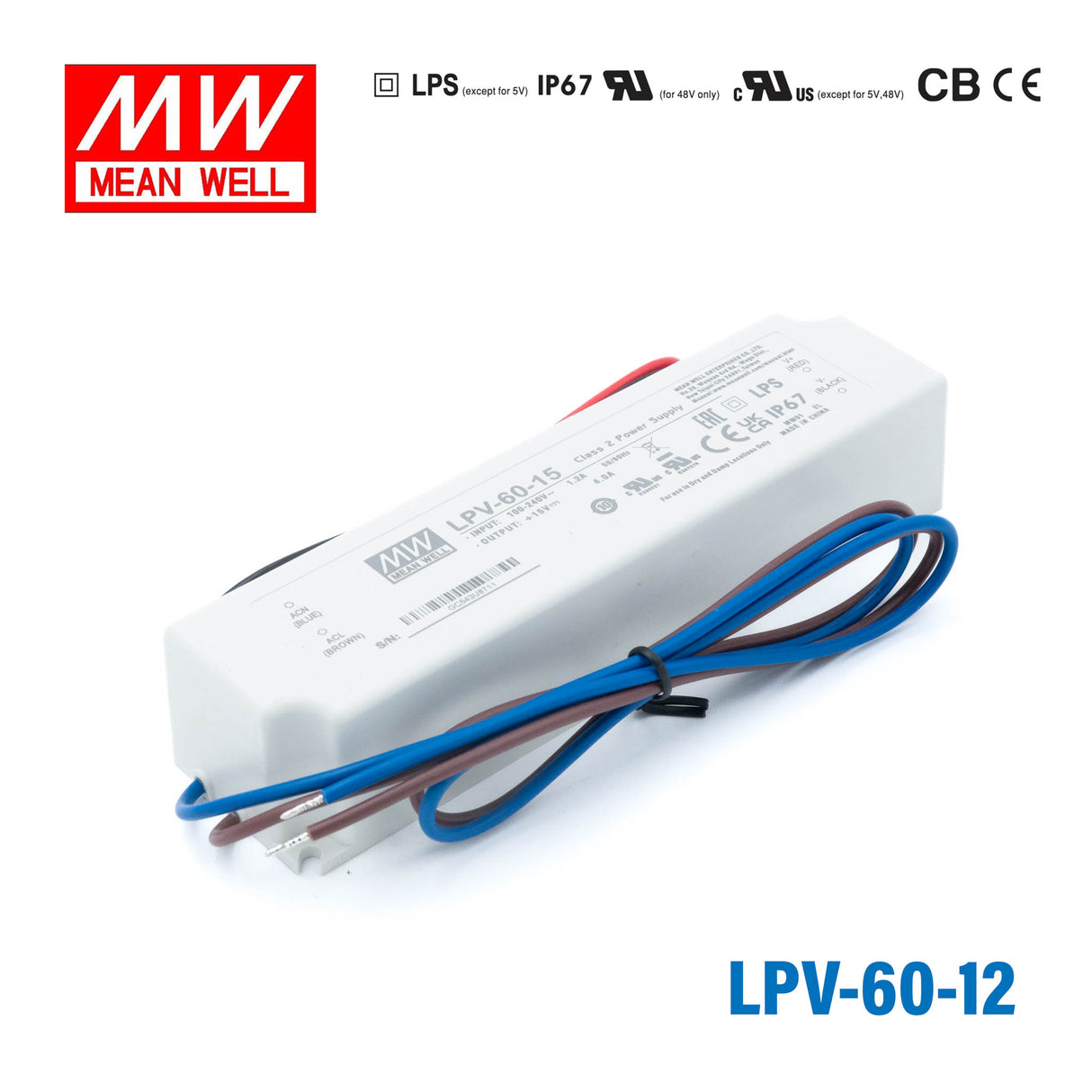Mean Well LPV-60-15 Power Supply 60W 15V