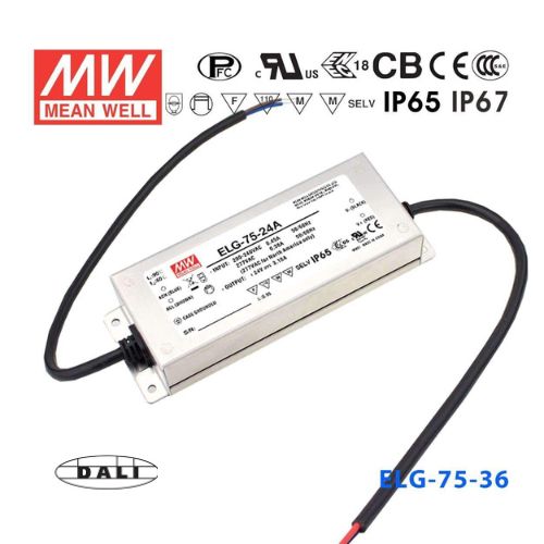 Mean Well ELG-75-36DA Power Supply 75W 36V - DALI 2.1A