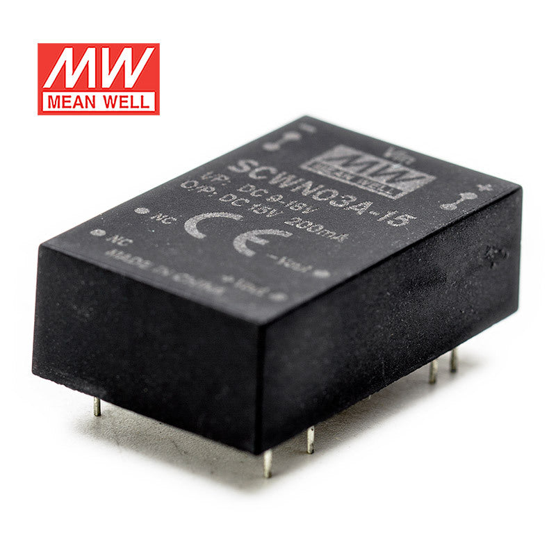 Mean Well SCWN03A-15 DC-DC Converter - 3W 9~18V DC in 15V out