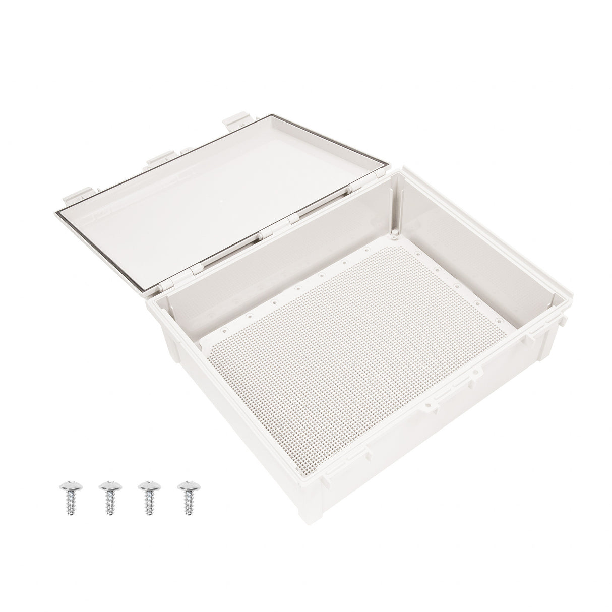 Boxco Q-Series 15.75 x 17.71 x 6.30 Inches(400 x 450 x 160mm) Plastic Enclosure, IP67, IK08, ABS, Grey Cover, Hinge Type with Plate - PHOTO 7