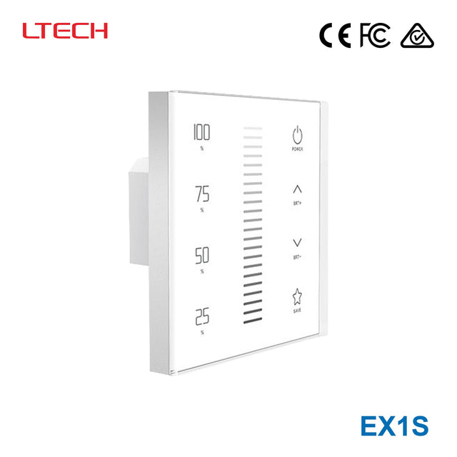 Ltech EX1S Wireless RF/DMX512 Single-zone Touch Panel - Dimming